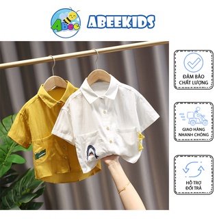 Áo Sơ Mi Cá Mập Cho Bé Trai Bé Gái Chất Đũi Hàn Quốc Từ 0-6 Tuổi Abee Store Size 8-25kg SM09