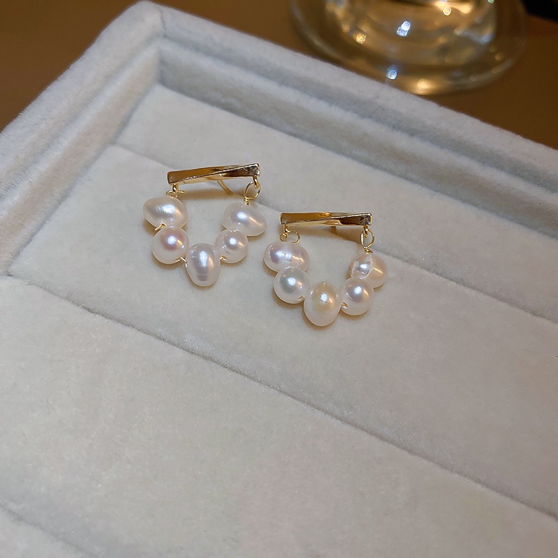 Khuyên Tai Tròn Đính Ngọc Trai Phong Cách Hàn Quốc Mới 2022 S925