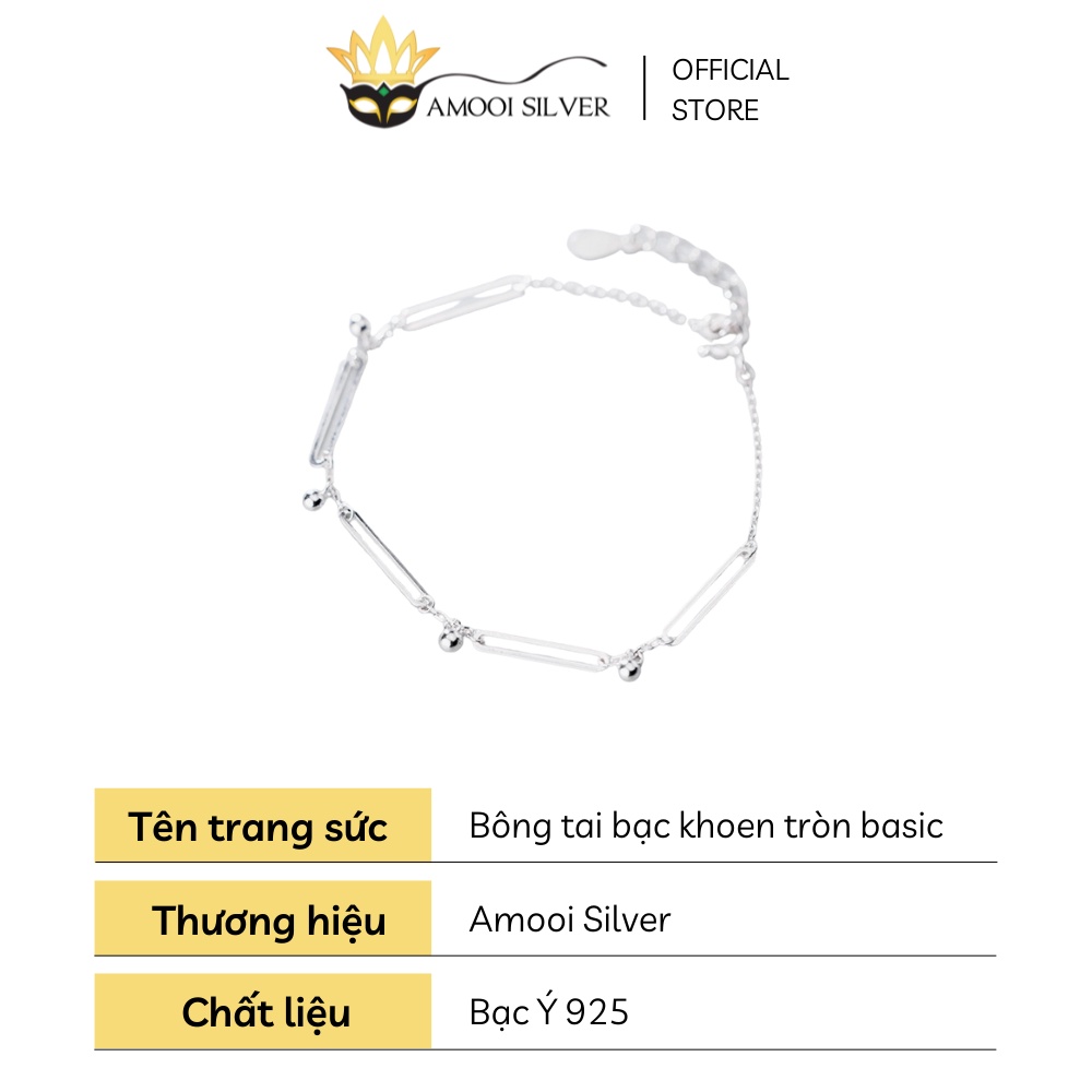 Lắc Tay Bạc S925 Mẫu Dây Xích Bi Gắn Chuông Lục Lạc - Amooi Silver AT51