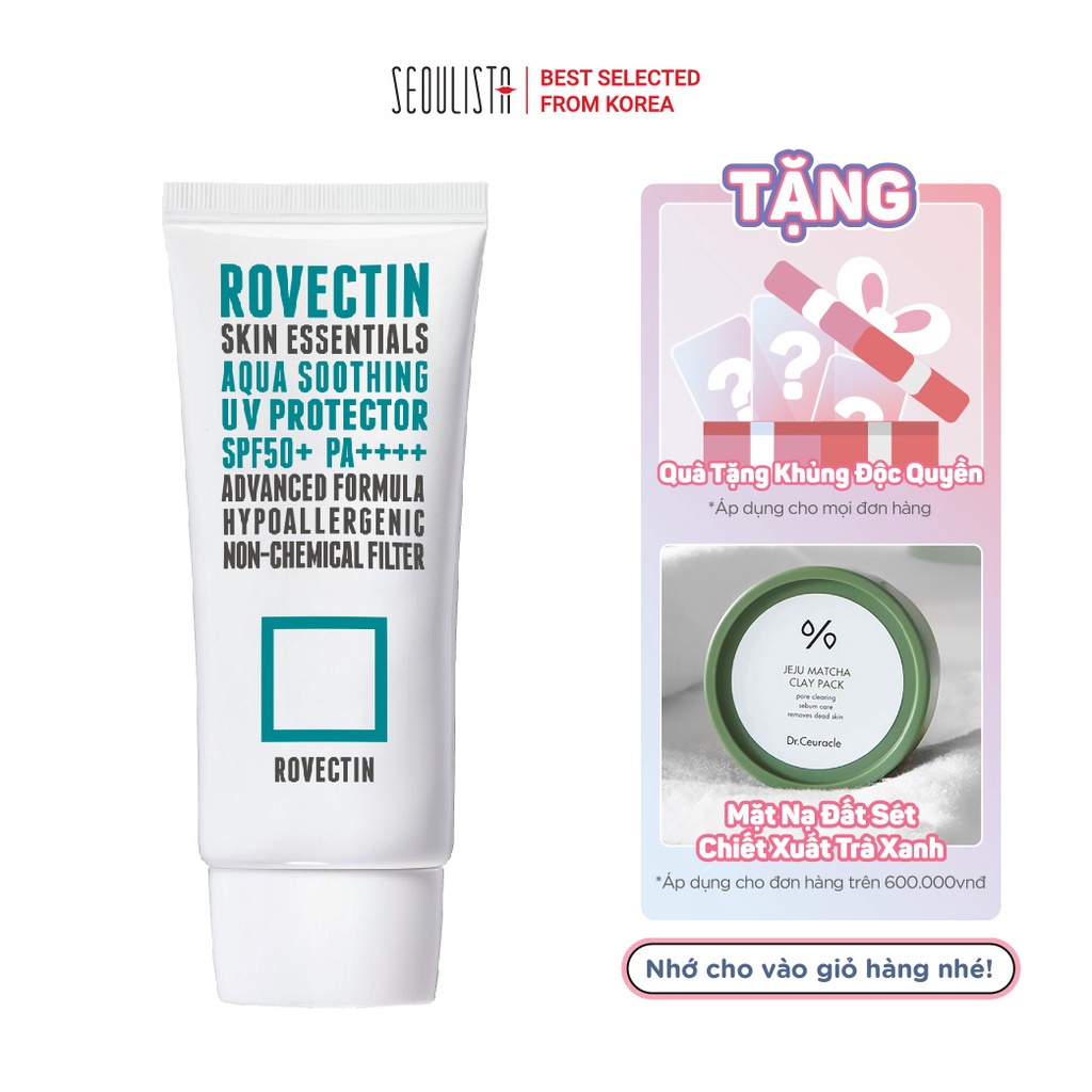 Kem chống nắng vật lý dịu nhẹ ROVECTIN Skin Essentials Aqua Soothing UV Protector SPF 50+ PA++++