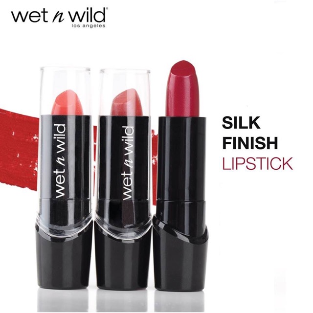 Son môi Wet n Wild Silk Finish Lipstick - Mink Brown 534B, Hot Red 540A, Honolulu is calling 562C, Raging Red 563C