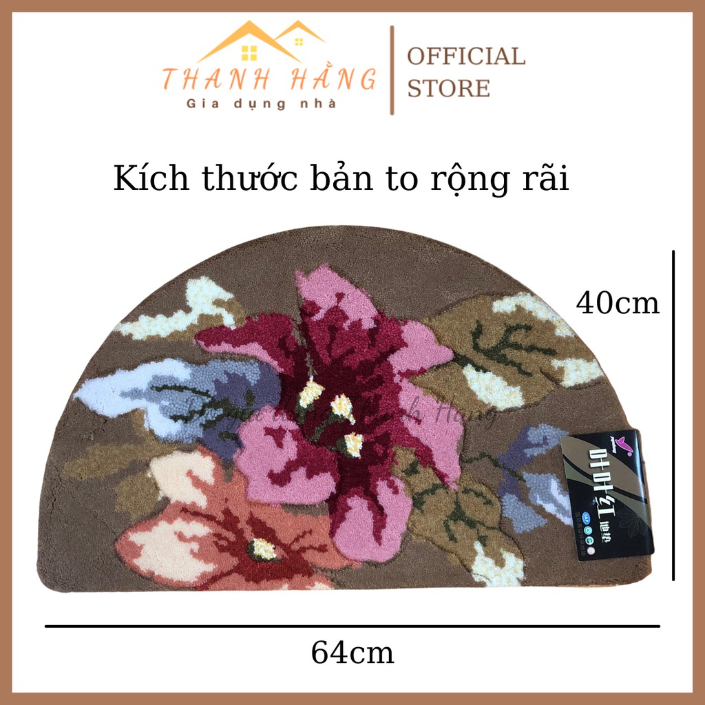 Thảm chùi chân bán cầu freeship thảm chùi chân phòng khách phòng tắm sợi cotton dày dặn sang trọng bán nguyệt