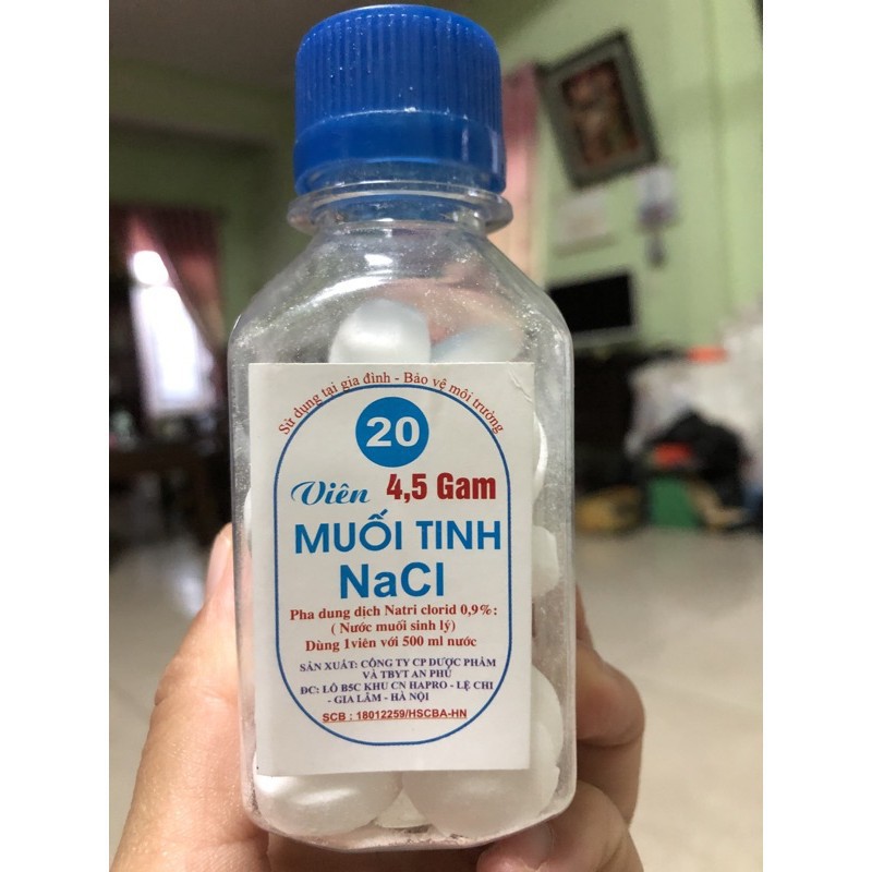 Viên Muối Tinh NaCl 0.9% Pha với nước, vệ sinh mũi xoang, vệ sinh răng miệng - Lọ 50 viên - Soleil Home