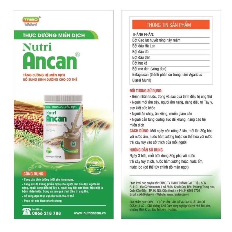 Thùng 6 lọ Nutri Ancan- Thực dưỡng miễn dịch- 350k/ hũ 400gr
