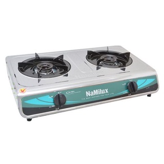 Bếp gas đôi namilux na-606asm -mặt inox + bộ van dây chính hãng- bảo hành 24 tháng
