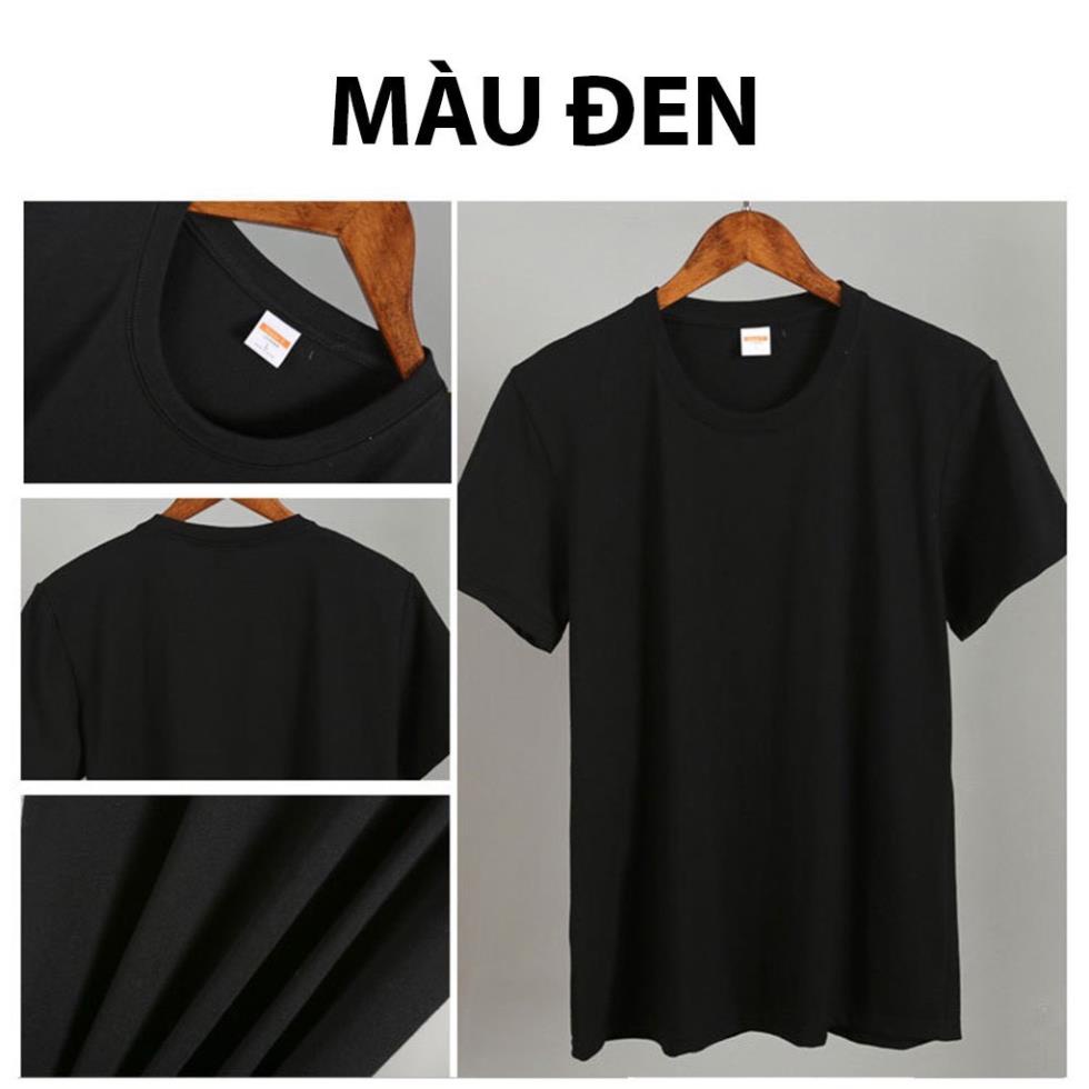 Áo thun nam nữ ngắn tay trơn trắng đen cotton co dãn 4 chiều vải dày mịn dễ phối đồ – GW Shop