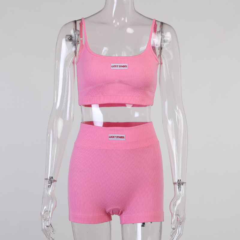 DUNEA Set Áo Thun Không Tay + Quần Short Yếm Thể Thao Thời Trang Cho Nữ