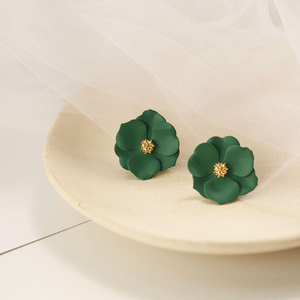 Khuyên Tai Hình Hoa Nhiều Màu Phong Cách Cổ Điển Đơn Giản Hợp Thời Trang Cho Nữ