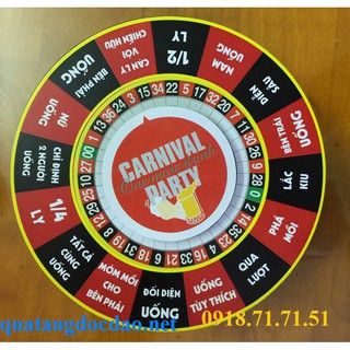 Vòng xoay uống bia, rượu tiếng Việt V3 (cỡ đại 14cm) 16 câu, 4 nút bấm dùng pin - trò chơi quán bar độc đáo