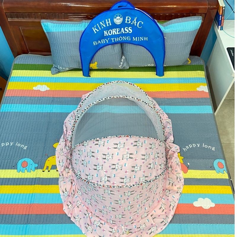 Mùng chụp trẻ sơ sinh 5 tuổi trở xuống an toàn cho trẻ nhỏ lưới dày lỗ nhỏ chống muỗi và các loại côn trùng(D1M-R65-C50)