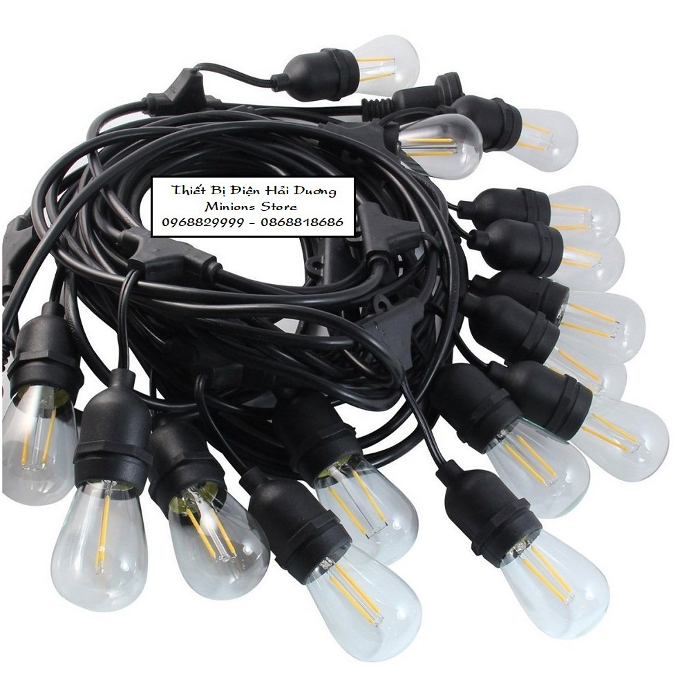 Bộ dây đui đèn thả trang trí chống nước ngoài trời IP65 TN121 có phích cắm và đầu nối nhiều bộ - Bảo hành 12 tháng