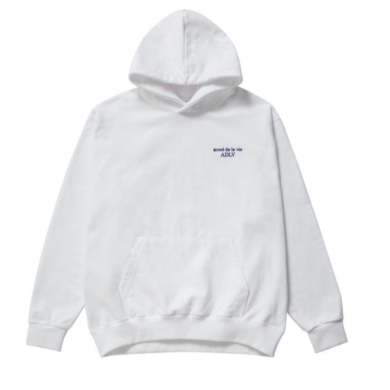 ÁO KHOÁC CÓ MŨ ADLV BASIC LOGO EMBROIDERY HOODIE WHITE