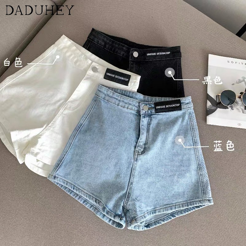 Quần Short Denim Lưng Cao Co Giãn Mẫu Mới Năm 2021 Thời Trang Cho Nữ