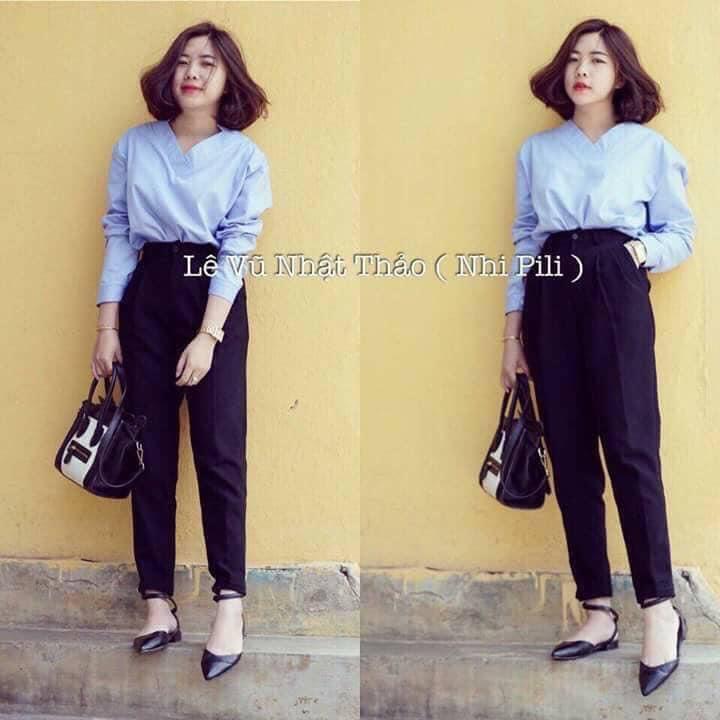Quần baggy cúc tuyết mưa
