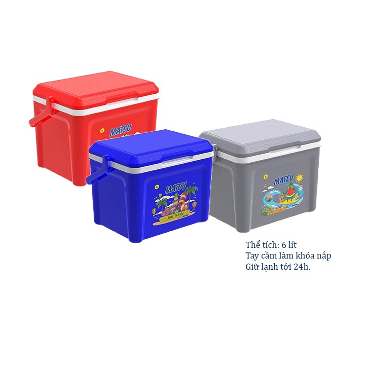 Thùng đá nhựa DUY TÂN Matsu 6 lít (28.6 x 21.5 x 22 cm) - 17540 - Giao màu ngẫu nhiên