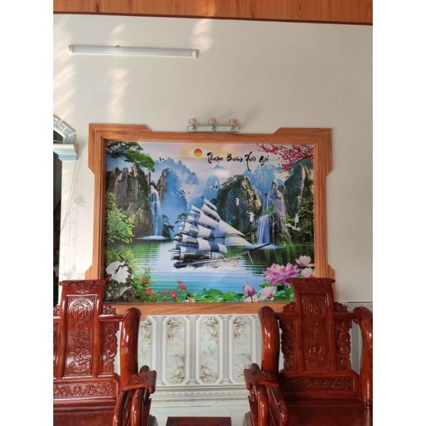 Tranh dán tường 3D sơn thủy hữu tình rẻ bền đẹp