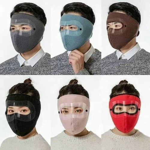 Khẩu Trang Ninja lót nỉ 2 lớp bịt kín mặt kèm kính chắn gió mưa bụi dịch- khau trang ni