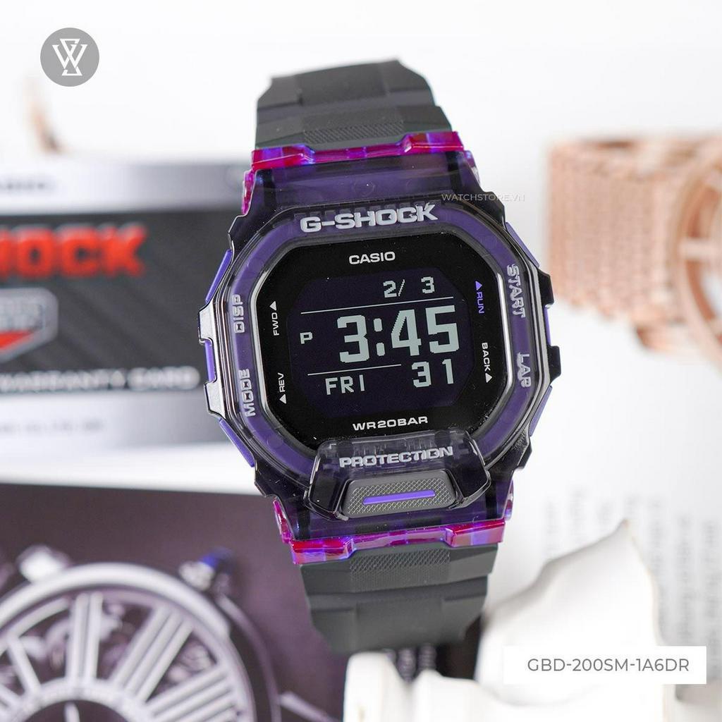 Đồng Hồ Điện Tử Nam Casio G-Shock WATCHSTORE GBD-200SM-1A6DR Thiết Kế Mặt Kính Khoáng 46mm Phong Cách Trẻ Trung