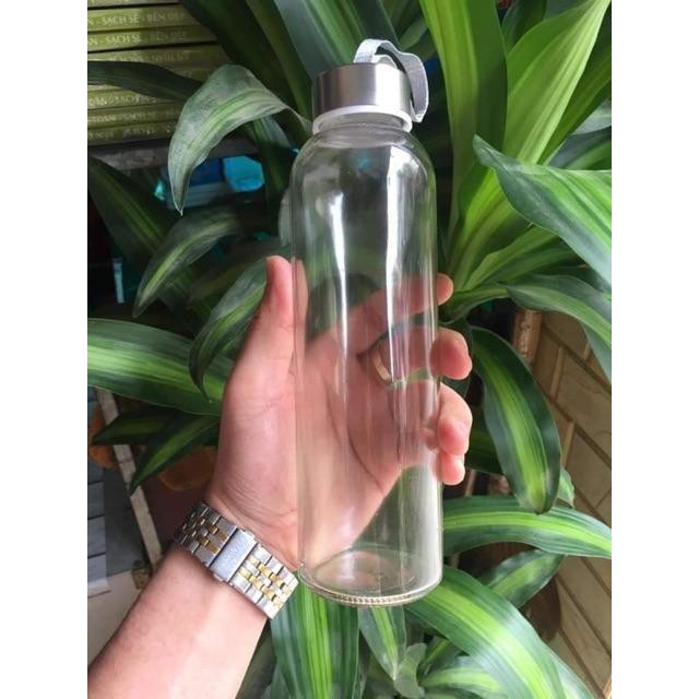 [ĐẠI FLASH SALE] - Sỉ chai đựng nước thủy tinh cỡ 500ml và 300ml có dây xách | BigBuy360 - bigbuy360.vn