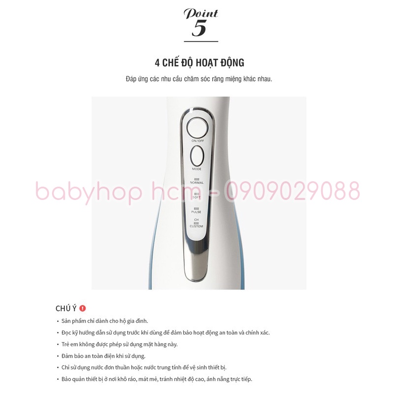 [BH 12 tháng] Máy tăm nước không dây Lock&amp;Lock Cordless Oral Irrigator ENR156BLU [200ml] Màu xanh