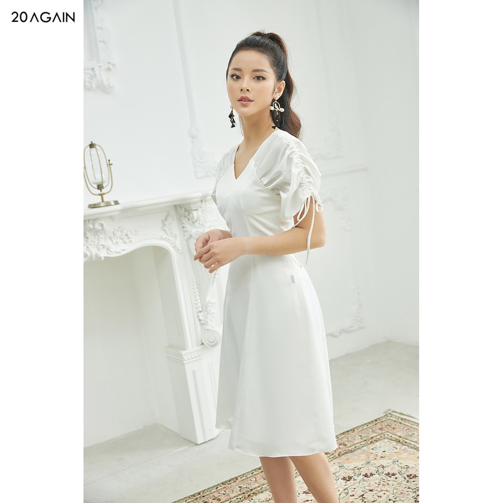 Đầm xòe tay rút nhún 20AGAIN DEA1481 | BigBuy360 - bigbuy360.vn