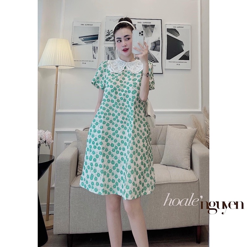 (HÀNG SHOP) Đầm Suông Hoa Cổ Sen (CAM KẾT LOẠI 1)