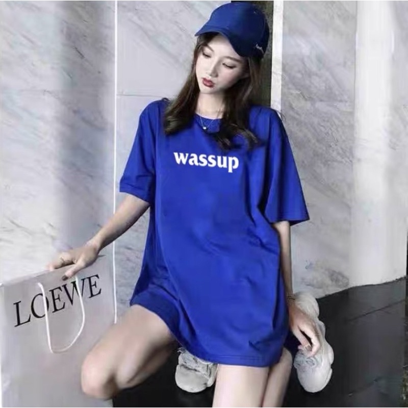 Áo thun nam nữ unisex-Áo phông WASSUP phom rộng tay lỡ dành cho nam nữ