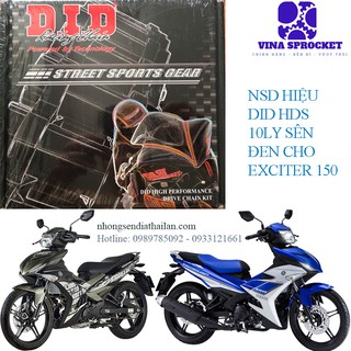 Nhông Sên Dĩa EXCITER 150 DID Có Mã Code Phân Biệt Chính Hãng ( Sên Đen 10ly HDS)