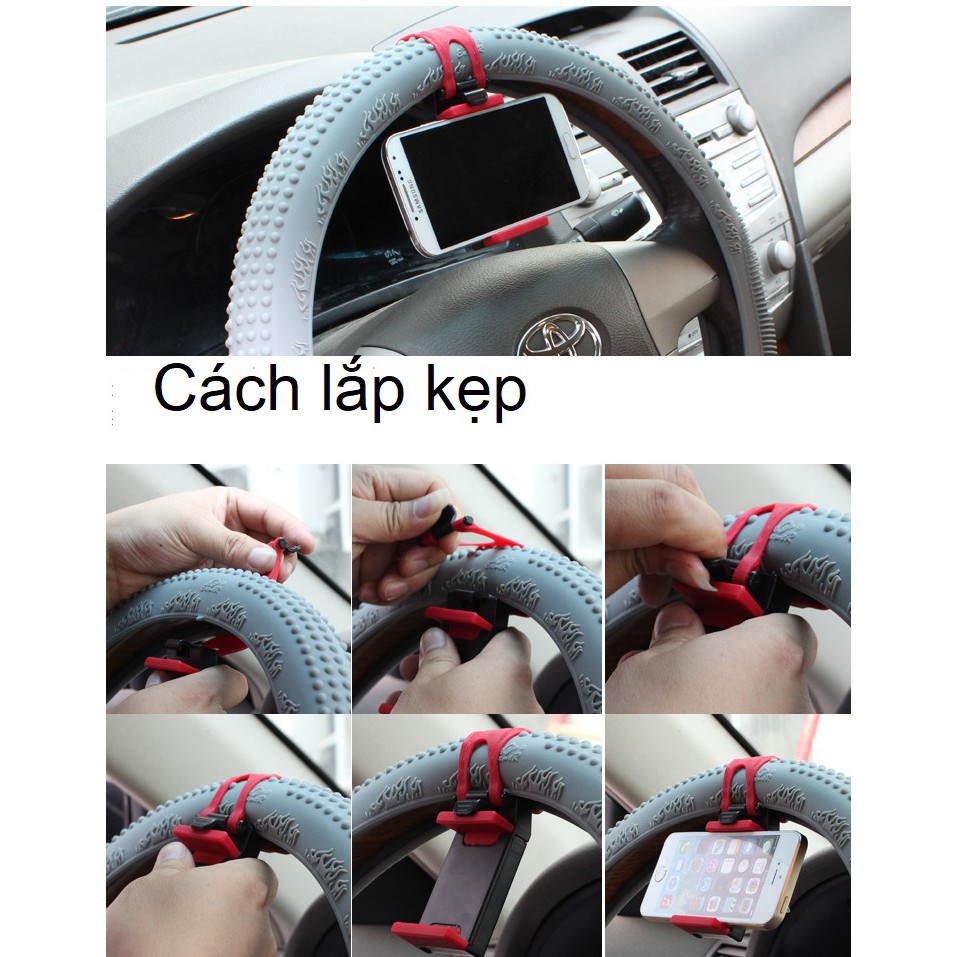 Kẹp điện thoại gắn vô lăng xe hơi ô tô (Dùng cho điện thoại từ 4,8 Inch trở xuống) | BigBuy360 - bigbuy360.vn