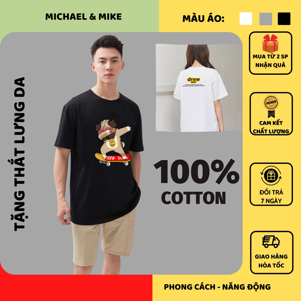 Áo phông – Áo thun nam nữ 100% Cotton may kĩ thời trang unisex phong cách Hàn Quốc in hình COOL DREW