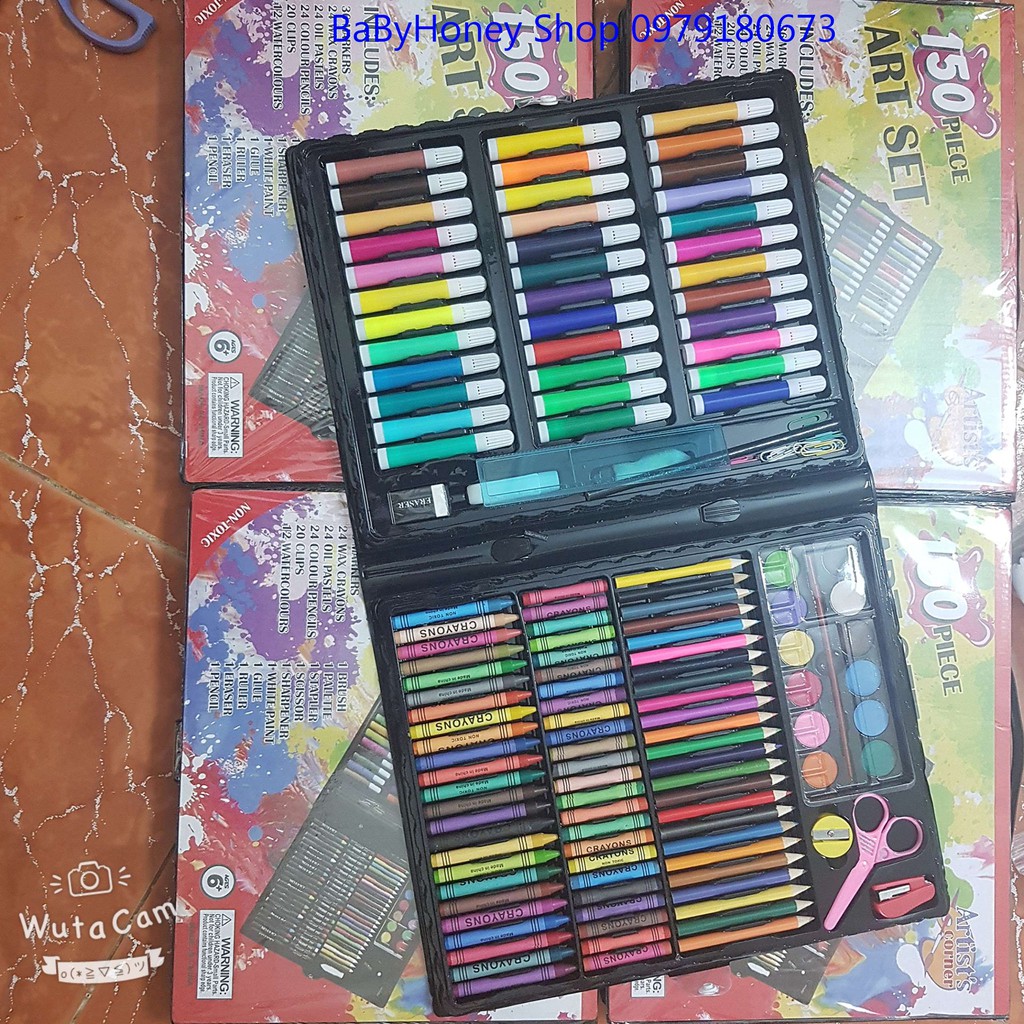 Hộp Màu 150 Chi Tiết Cho Bé, Hộp Bút Màu CHO BÉ YÊU