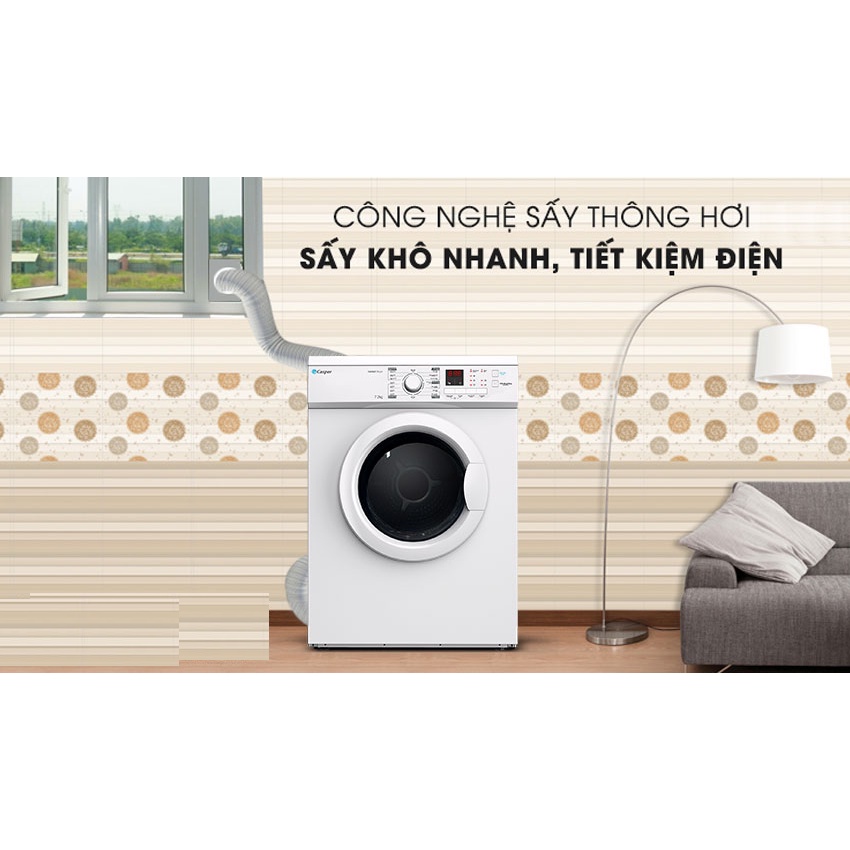 TD-72VWD - Máy Sấy Thông Hơi Casper 7.2Kg TD-72VWD - BẢO HÀNH CHÍNH HÃNG