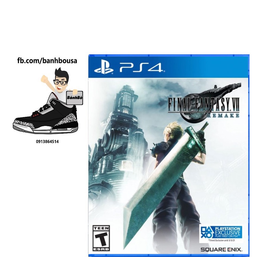FF 7 remake ff7 Final Fantasy 7 VII trò chơi điện tử PS4 Mới Đẹp