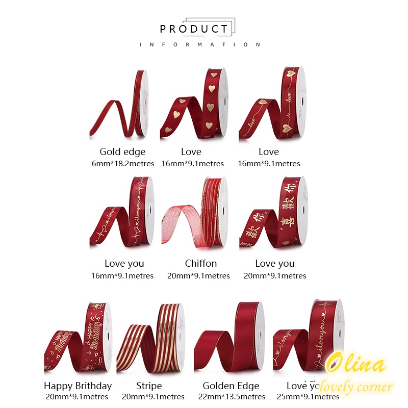 Cuộn dây ruy băng trang trí tiệc sinh nhật tùy chọn kích thước và màu sắc