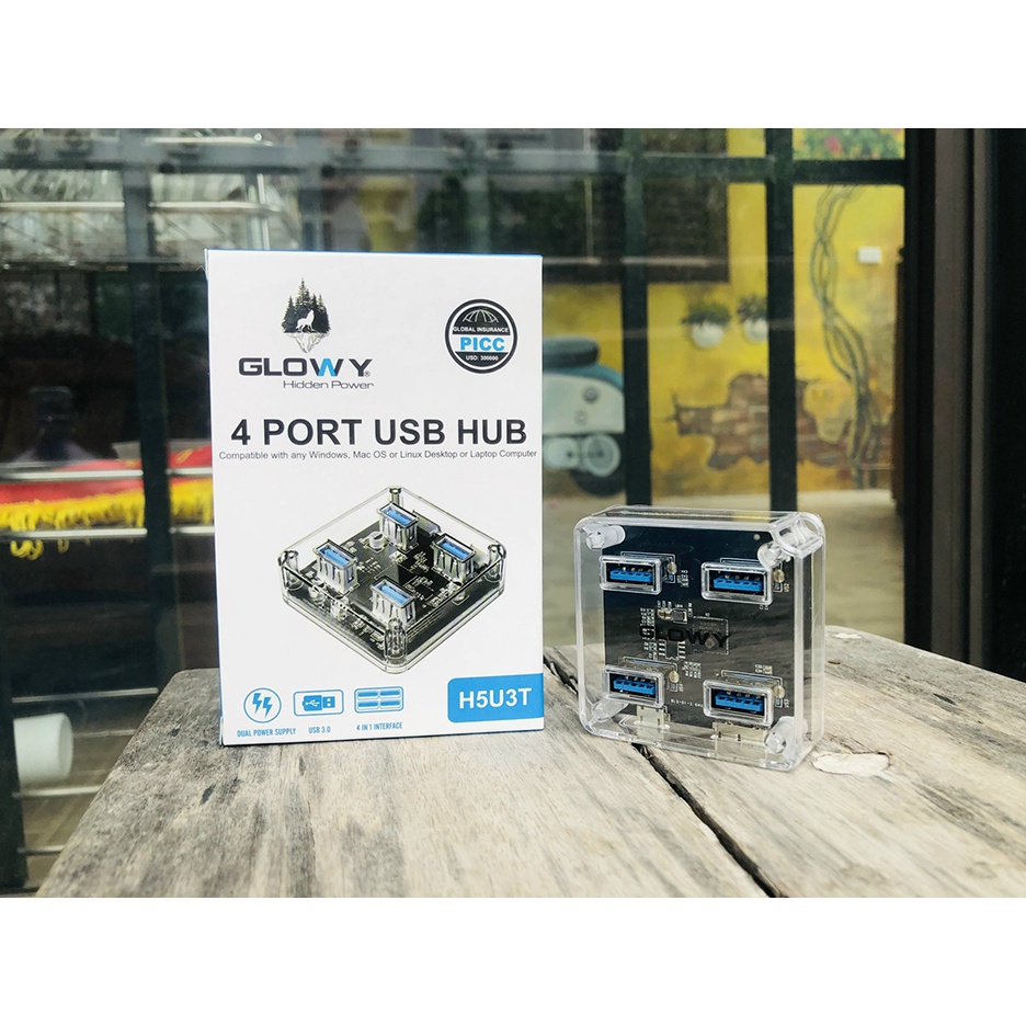 Bộ chia 4 cổng USB - Hub USB Gloway H5U3T - Bảo hành 12 tháng