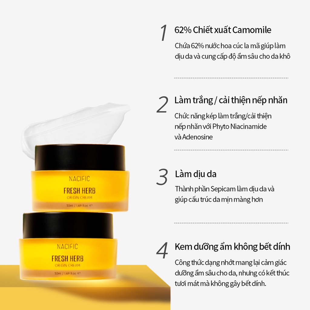 Kem dưỡng chống lão hóa Nacific Fresh Herb Origin Cream 50ml