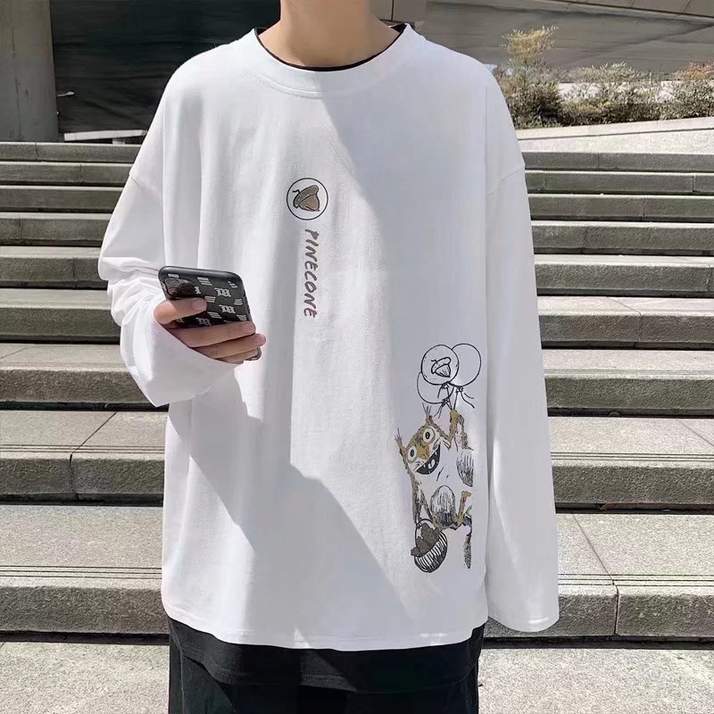 Áo Thun Nam Tay Dài Unisex Form Rộng - PEK Vwill - Chất Cotton Mềm Mát - Oversize &lt; 100kg - Tay Áo Rộng Thoải Mái
