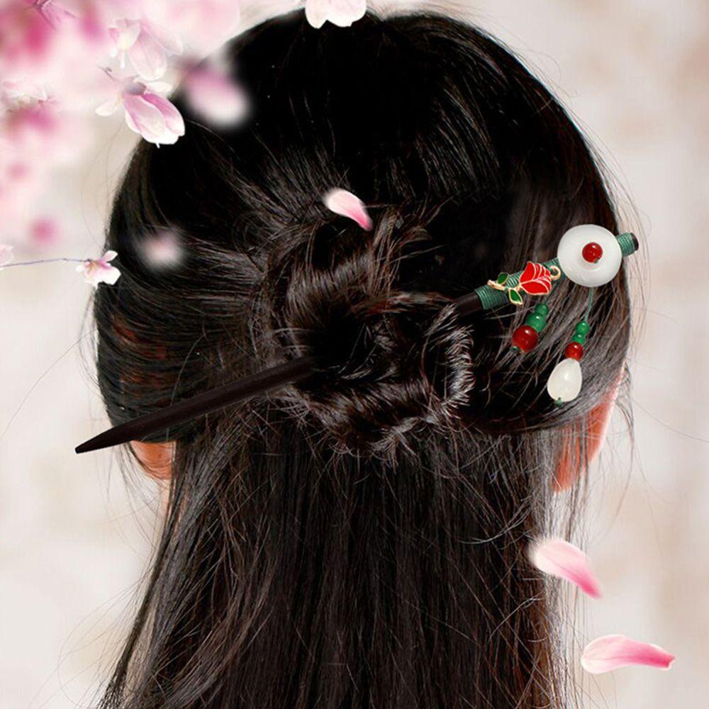 NICKOLAS Phụ Kiện Búi Tóc Bằng Gỗ Phong Cách Vintage