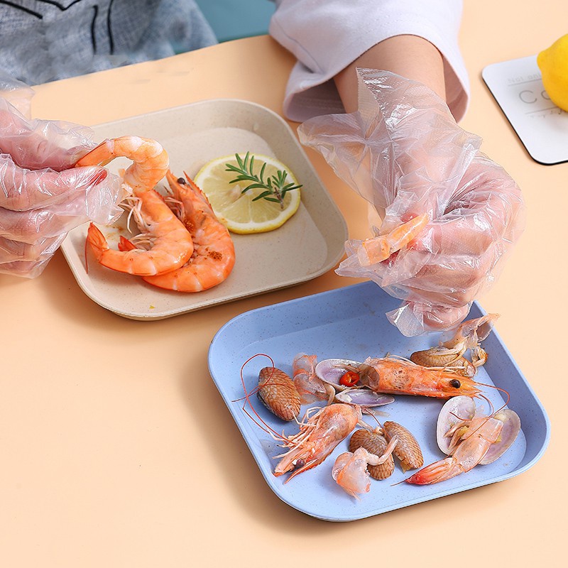 Đĩa Đựng Thức Ăn Hình Vuông Bằng Lúa Mạch Màu Sắc Đơn Giản