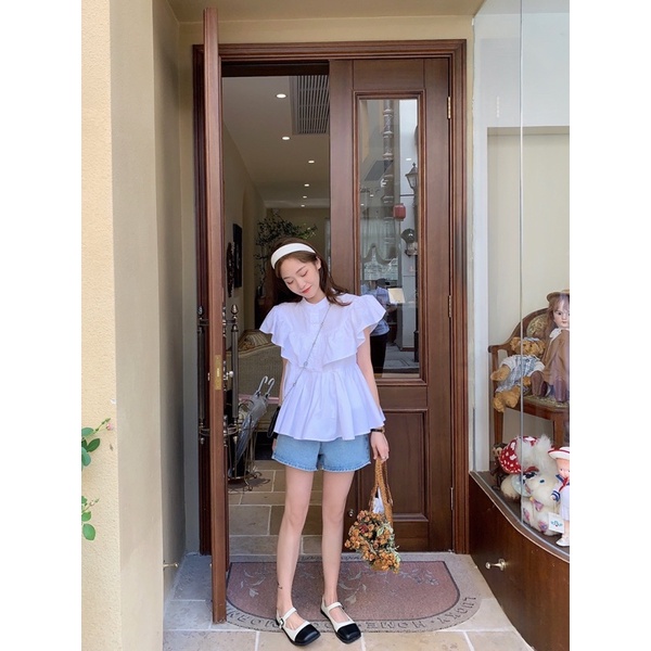 Áo sát nách babydoll bèo cánh tiên -kèm ảnh thật