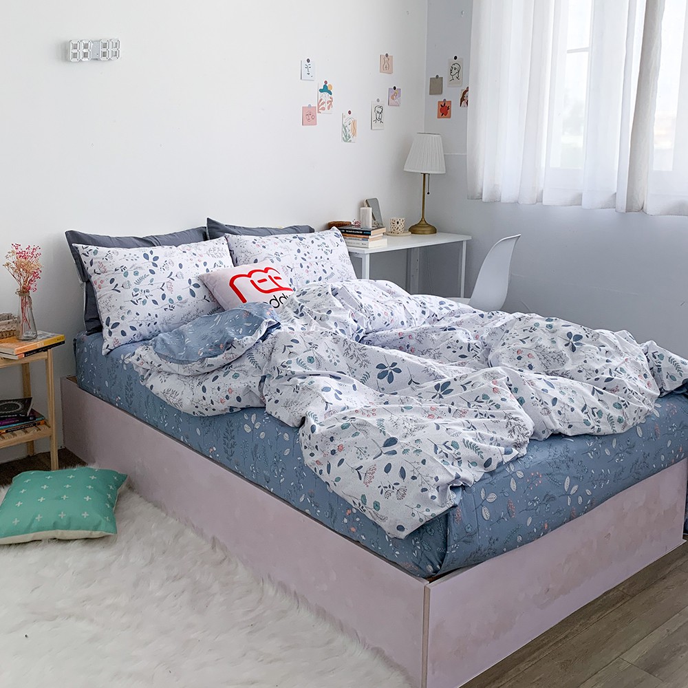 Bộ chăn ga gối Cotton 100% REE Bedding CT72 hoa lá đủ size giường nệm