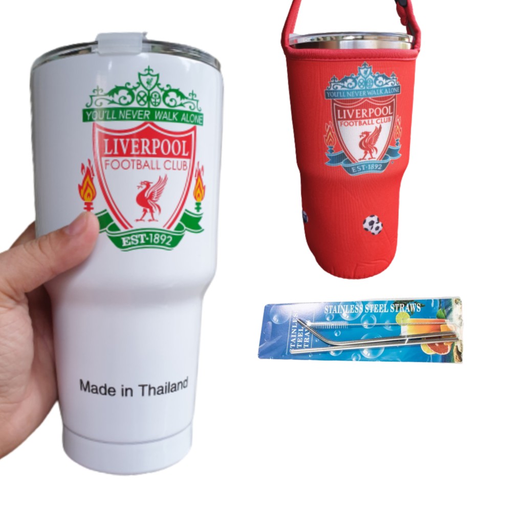 COMBO LY GIỮ NHIỆT LIVOPUL TRẮNG 900ML (TẶNG TÚI, 2 ỐNG HÚT, 1 CỌ VỆ SINH)