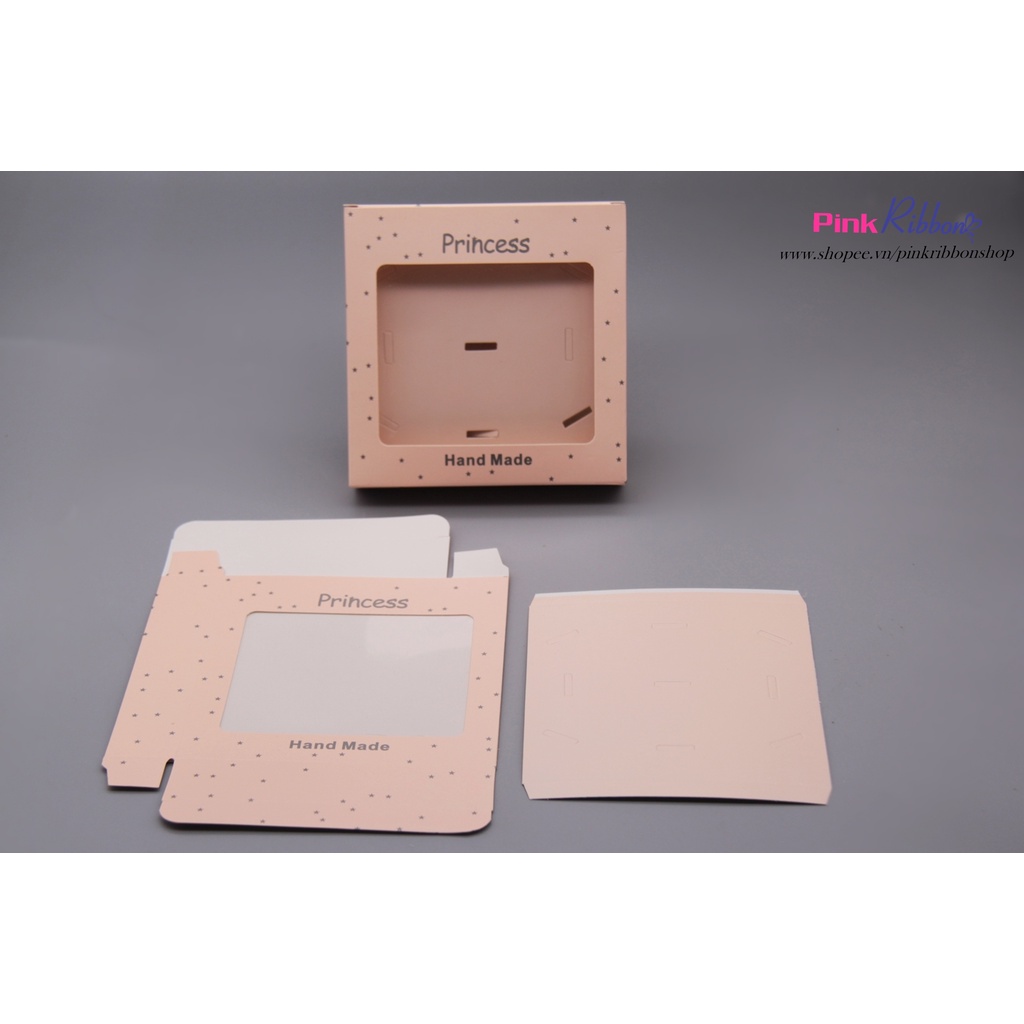 Hộp quà đựng set bờm/set kẹp màu hồng 2 cỡ