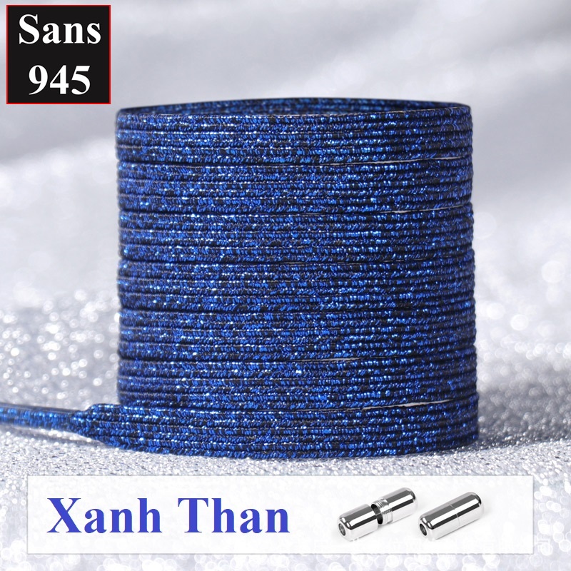 Dây giày thông minh không cần buộc Sans945 co giãn bản dẹt cho giày thể thao sneaker nam nữ nhiều màu trắng đen xanh xám