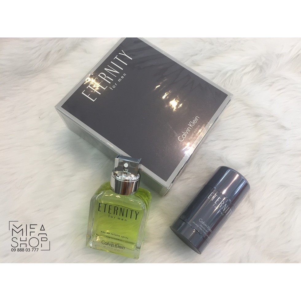 Bộ Quà Tặng Nước Hoa Nam Calvin Klein Eternity EDT 100ml Và Lăn Khử Mùi 75G