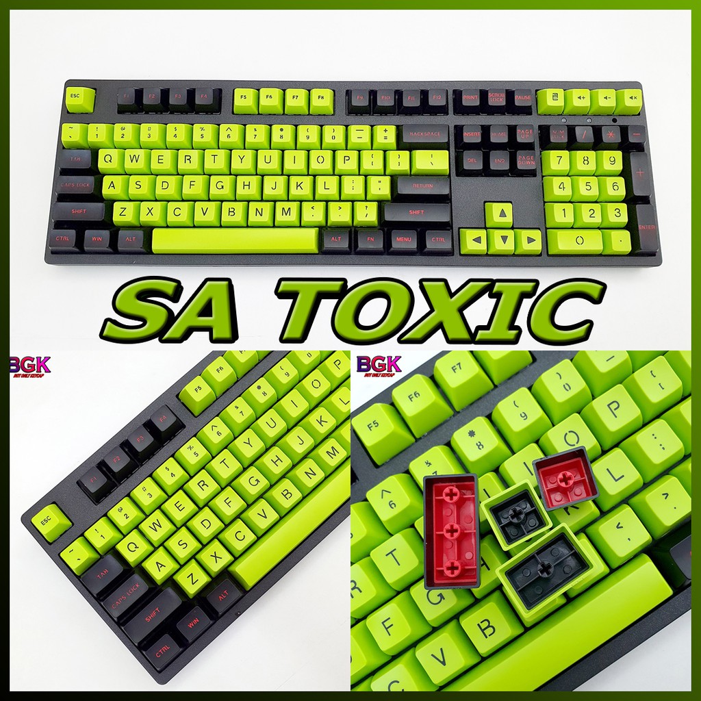 [Mã 159ELSALE hoàn 7% xu đơn 300K] Keycap SA TOXIC 112 Phím ABS Double Shot ( Thick ABS, SA Profile, Ansi Layout)