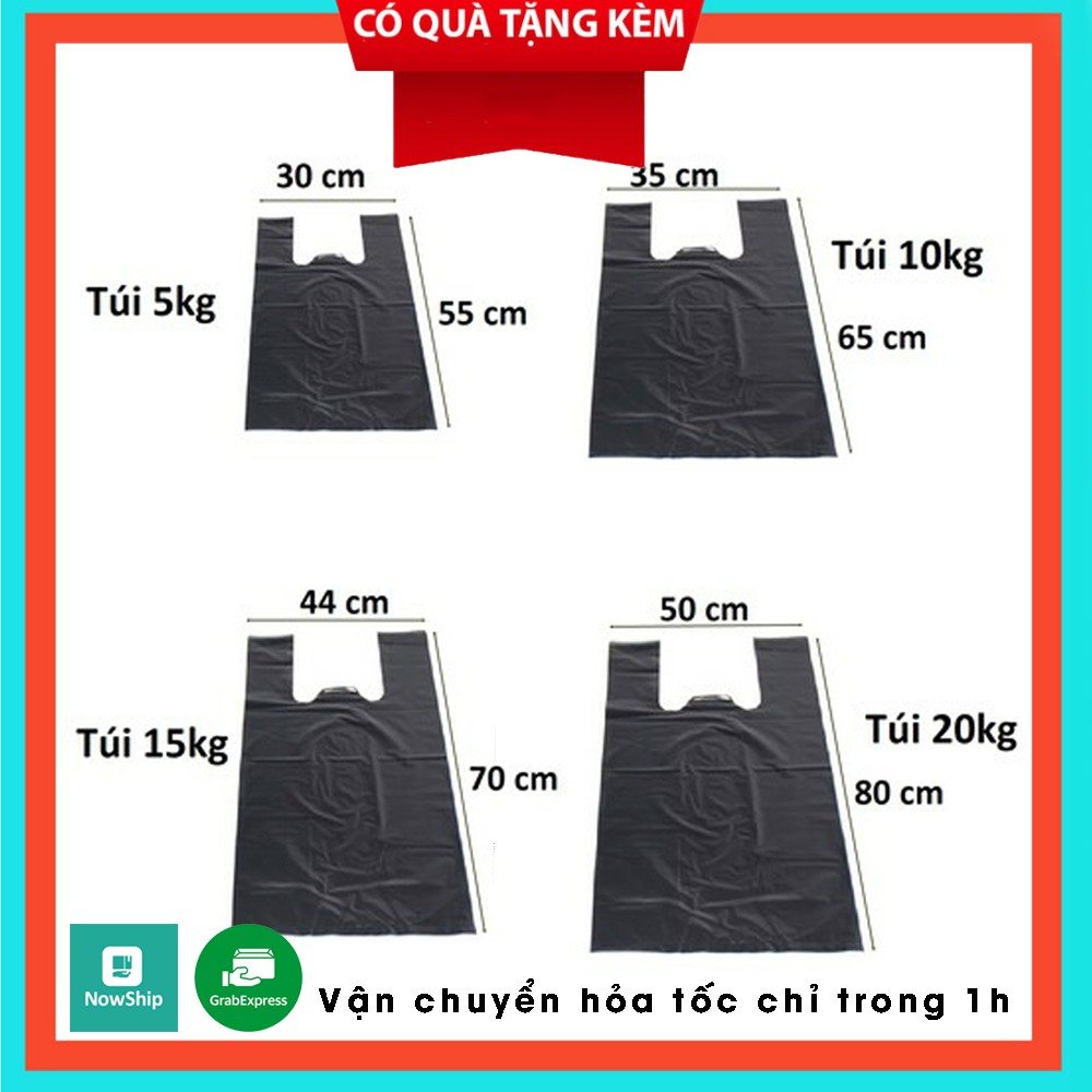 1kg Túi nilon đen gói hàng Túi bóng đen đựng rác các loại