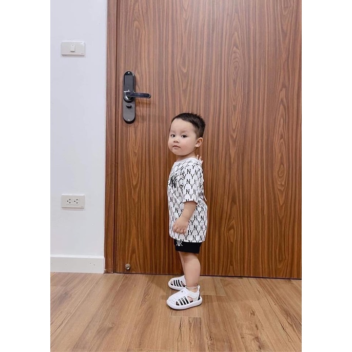 Đồ bộ cộc tay bé trai -Set bộ họa tiết MLB chất cotton cho bé trai size 90-150