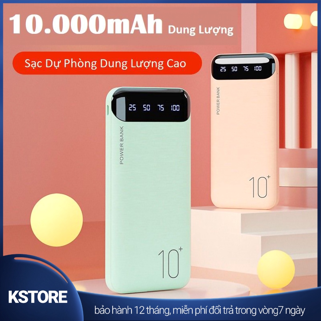 Pin sạc dự phòng 10000mah tích hợp màn hình Led hiển thị dung lượng pin