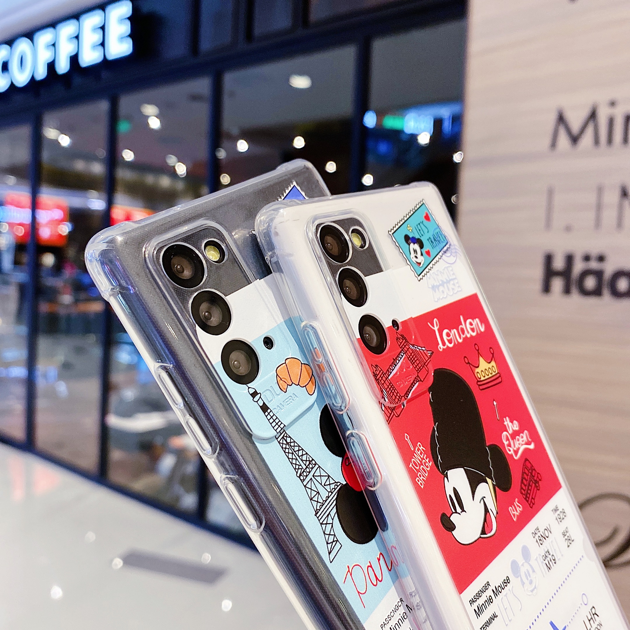 6D Airbag Anti-drop Airplane Label Mickey Mouse Pattern Mobile Phone Case for Samsung S8 S9 S10 S20Plus S10Lite Note 8 9 10 10Pro 10Lite